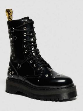 Dr. Martens Black Stud Embellished Lace-Up Platform Boots